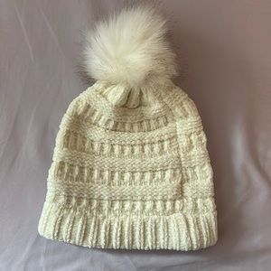 White Time and Tru beanie